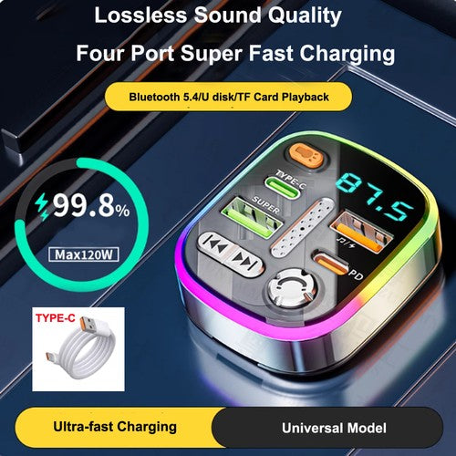 Car Bluetooth Receiver With Lossless Sound Quality MP3 Player Conversion Cigarette Car Charger Super Fast Charging