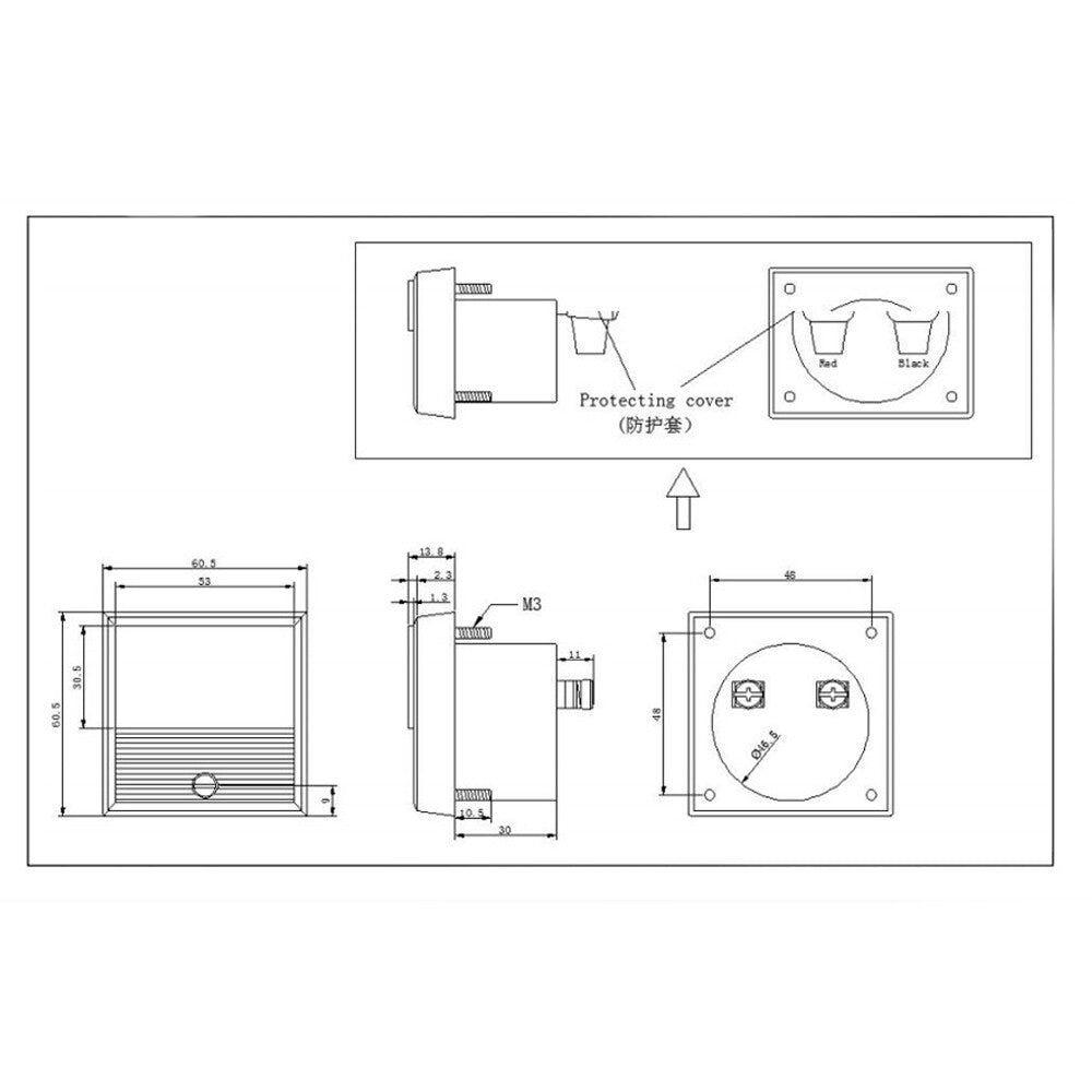 SD-H-M60 Panel Meter Ultrasonic Generator Electric Welder Ammeter DC-750A/75mV