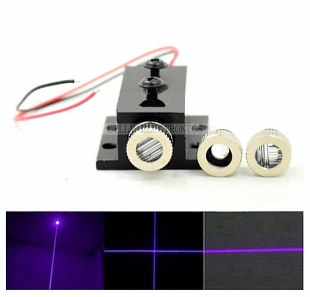 Q-BAIHE Adjusted Violet Blue Diode Lasers 405nm 50mw Dot/Line/Cross Module w/ Heatsink