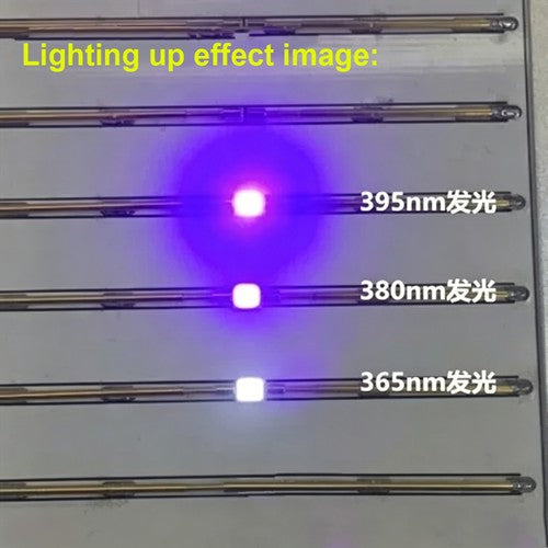 2835 UV LED Bead, 395nm 0.5W High Brightness Purple SMD LED for Nail Art, UV Glue Curing, Fluorescent Detection