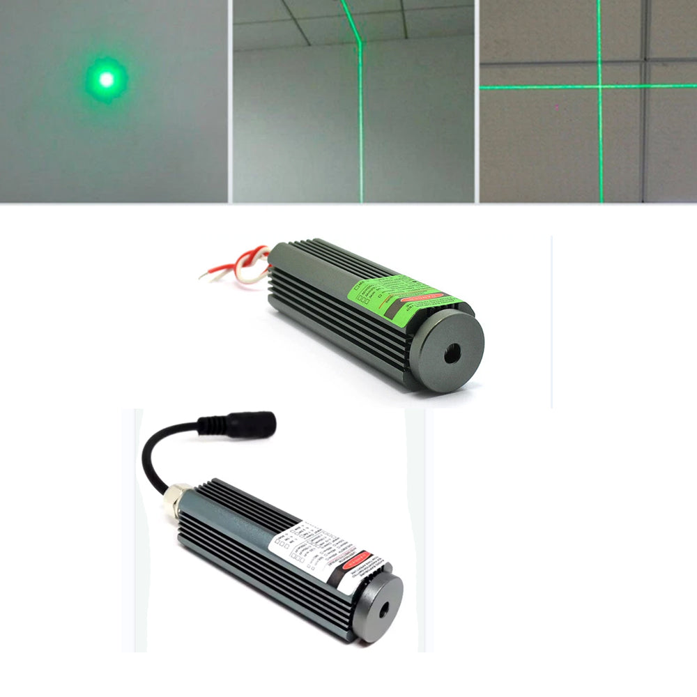 532nm 50mW Green Dot Line Cross Laser Diode Module Locator 25x75mm 5V Glass Collim Lens