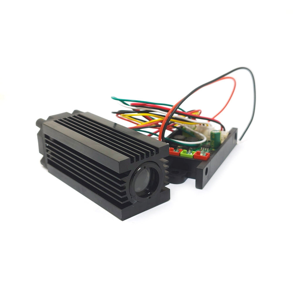 100mW 532nm Green Fat Beam Laser Module 12–15mm with TTL 0–20kHz, 12V DC