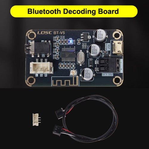 5V-35V Bluetooth 5.1 Audio Reception and Decoding Board 12V Wide Voltage USB Computer Sound Card Decoder