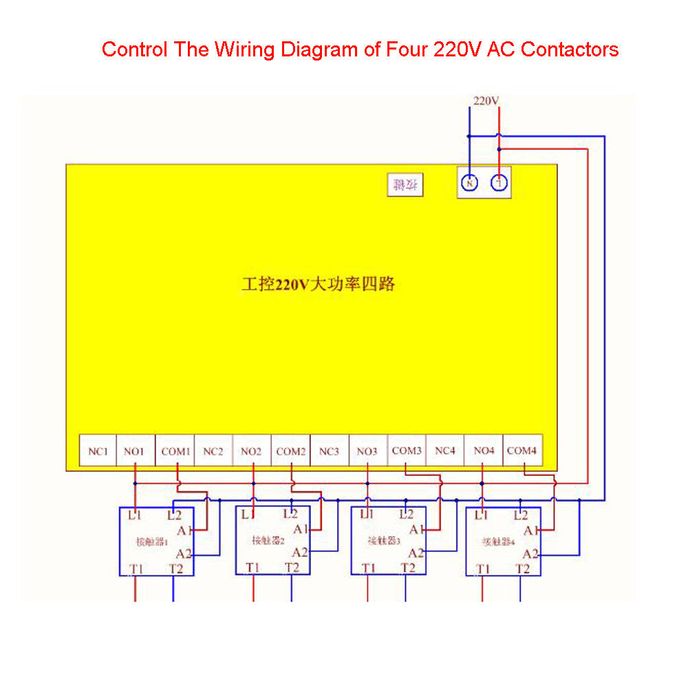 30A Learning Type 220-380V 4-Way Remote Control Switch Wireless Remote Control