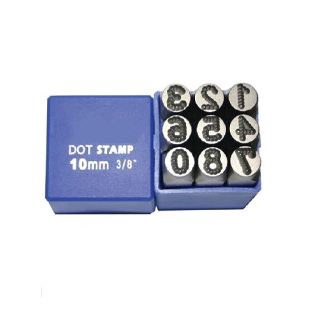 12mm-14mm Dot Stamp Steel Digital Metal Punch Stamps Alphabet Wood Leather Etc