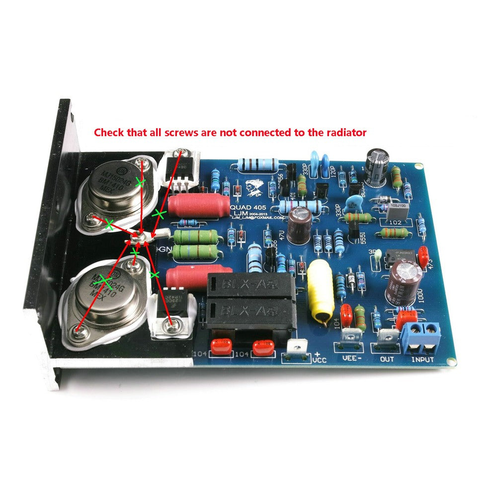 2pcs QUAD405 Mono Audio Power Amplifier Board DC +/-30V to +/-50V (3A)