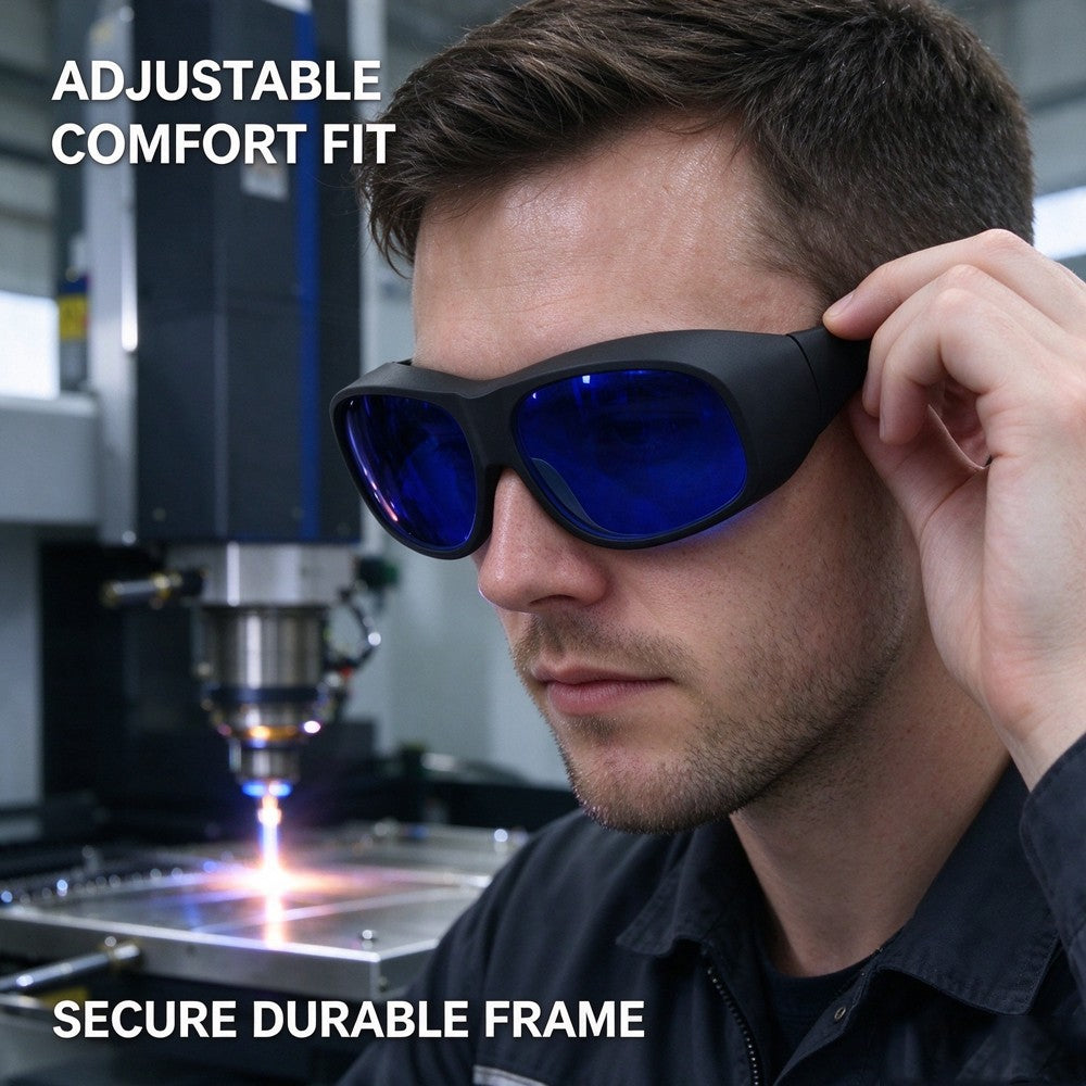 Laser Safety Glasses 585nm 595nm 650nm, OD5+, DIR LB5 LP CE Certified, Red & Yellow Semiconductor Laser Eye Protection, 10% Visible Light Transmittance