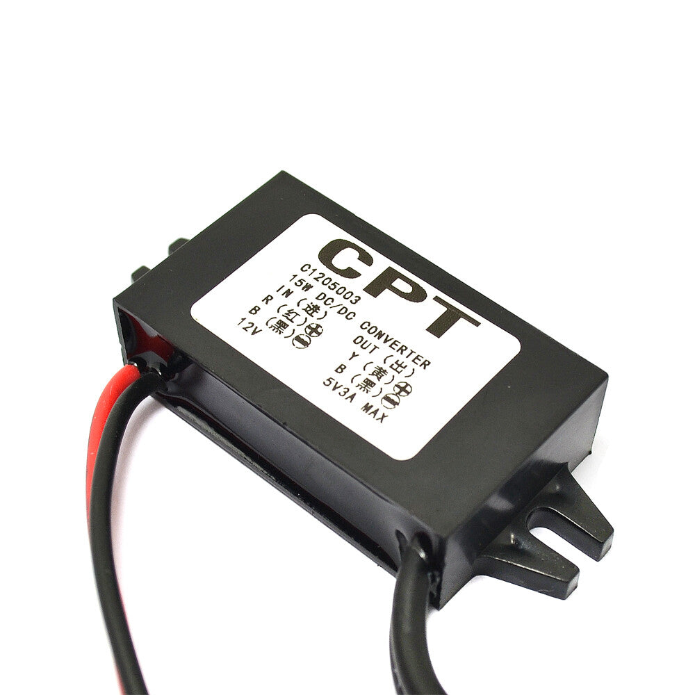 12V to 5V 3A Dual USB Car Power Converter Phone Charging DC-DC Step-down Module