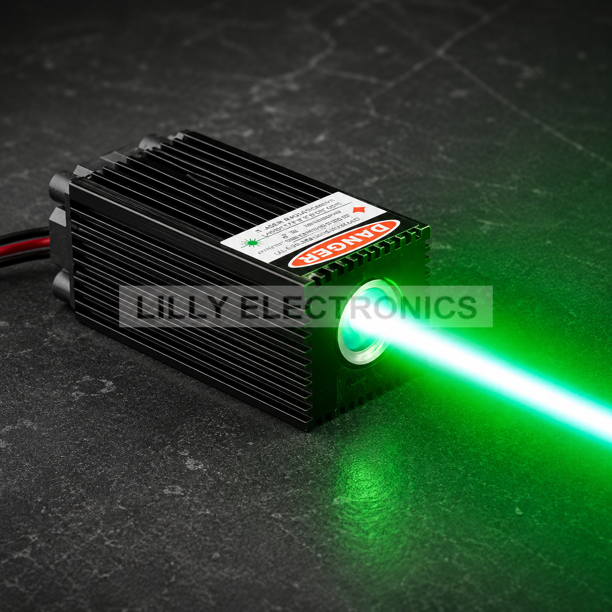 100mW 532nm Green Fat Beam Laser Module 12–15mm with TTL 0–20kHz, 12V DC