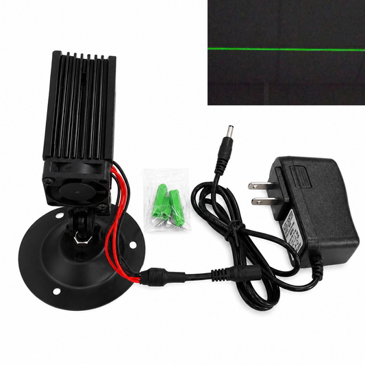 532nm Green Laser Line Module with power adapter and mounting bracket