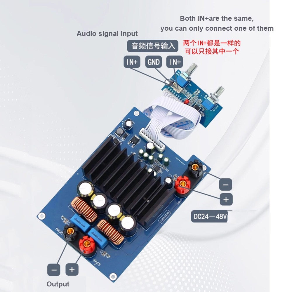TPA3255 600W Mono Subwoofer Digital Amplifier Board, Frequency & Volume Adjustable HiFi Amp