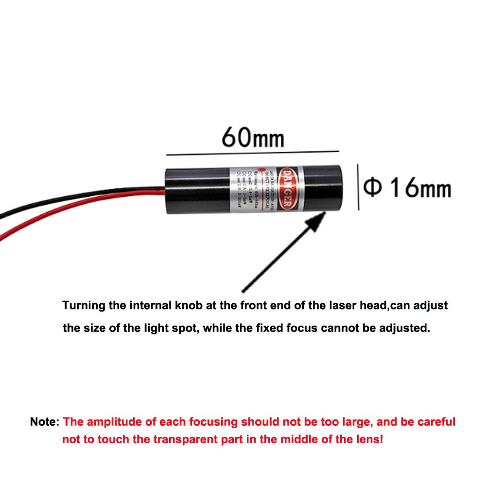 12V-24V 16X60mm 532nm 10mW 20mW 30mW 50mW 80mW Green Adjustable Dot Laser Module