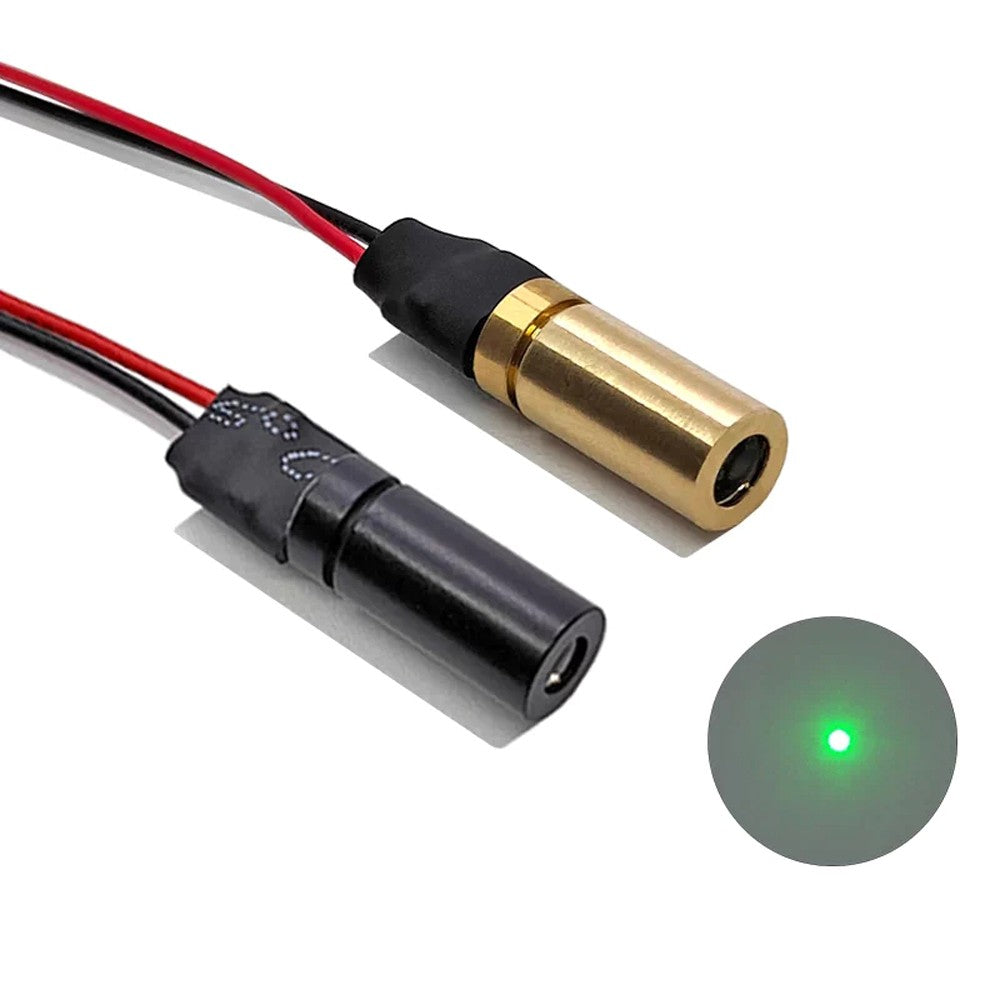 Φ6×14mm 520nm Small‑Sized Dot Green Laser Module with Glass Lens, 0.5mW 1mW 5mW 10mW Optional Power