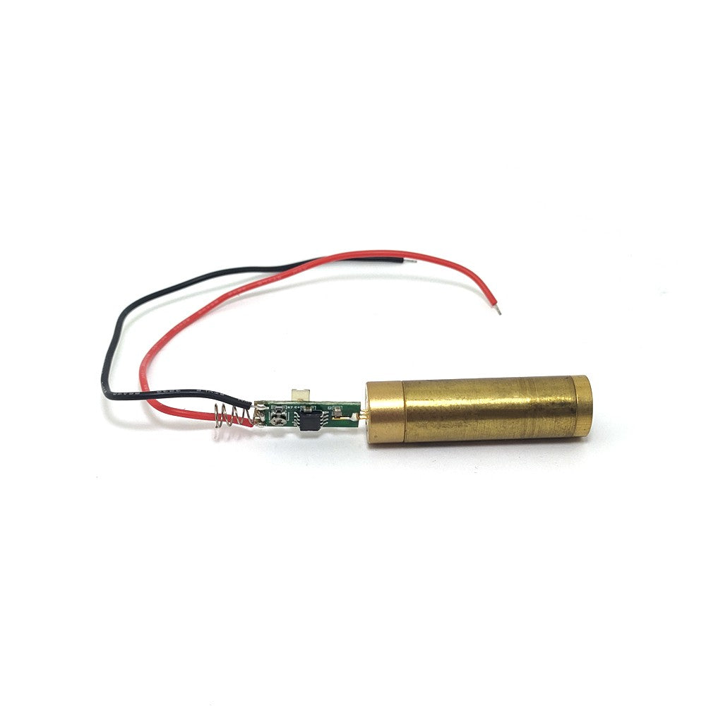 532nm 100mW Green Line Laser Module 110° Wide Angle, 3.0-4.2V Brass Industrial Positioning Laser Locator for Cloth Wood Mechanical Cutting, 12×34mm