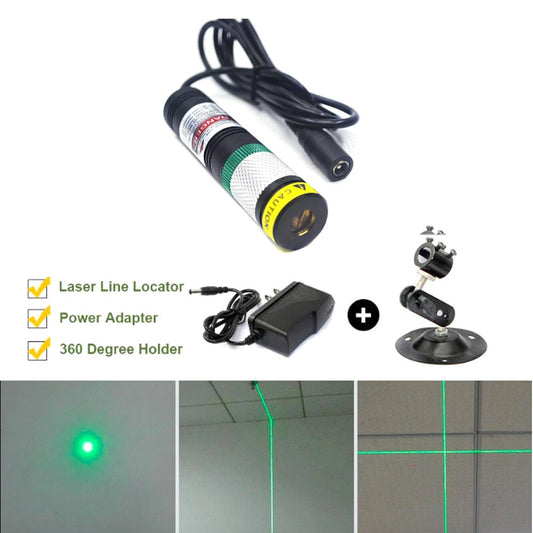 20x90mm 520nm DC5V Dot/Line/Cross Adjustable Green Light Waterproof Laser Module w/ Adapter + Bracket