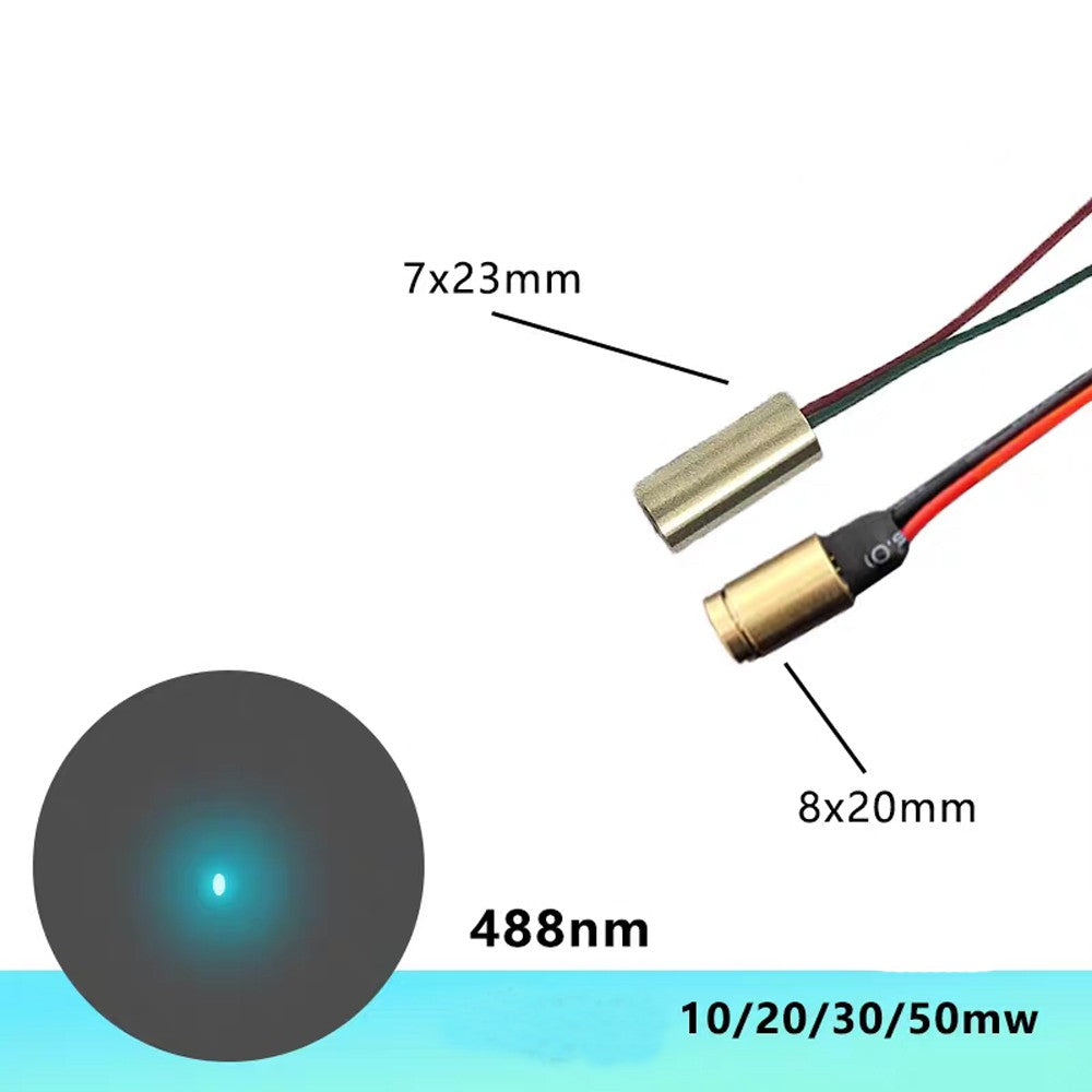 488nm 10mW-50mW Sky Blue Color Dot Laser Module Research Experiment Light Source
