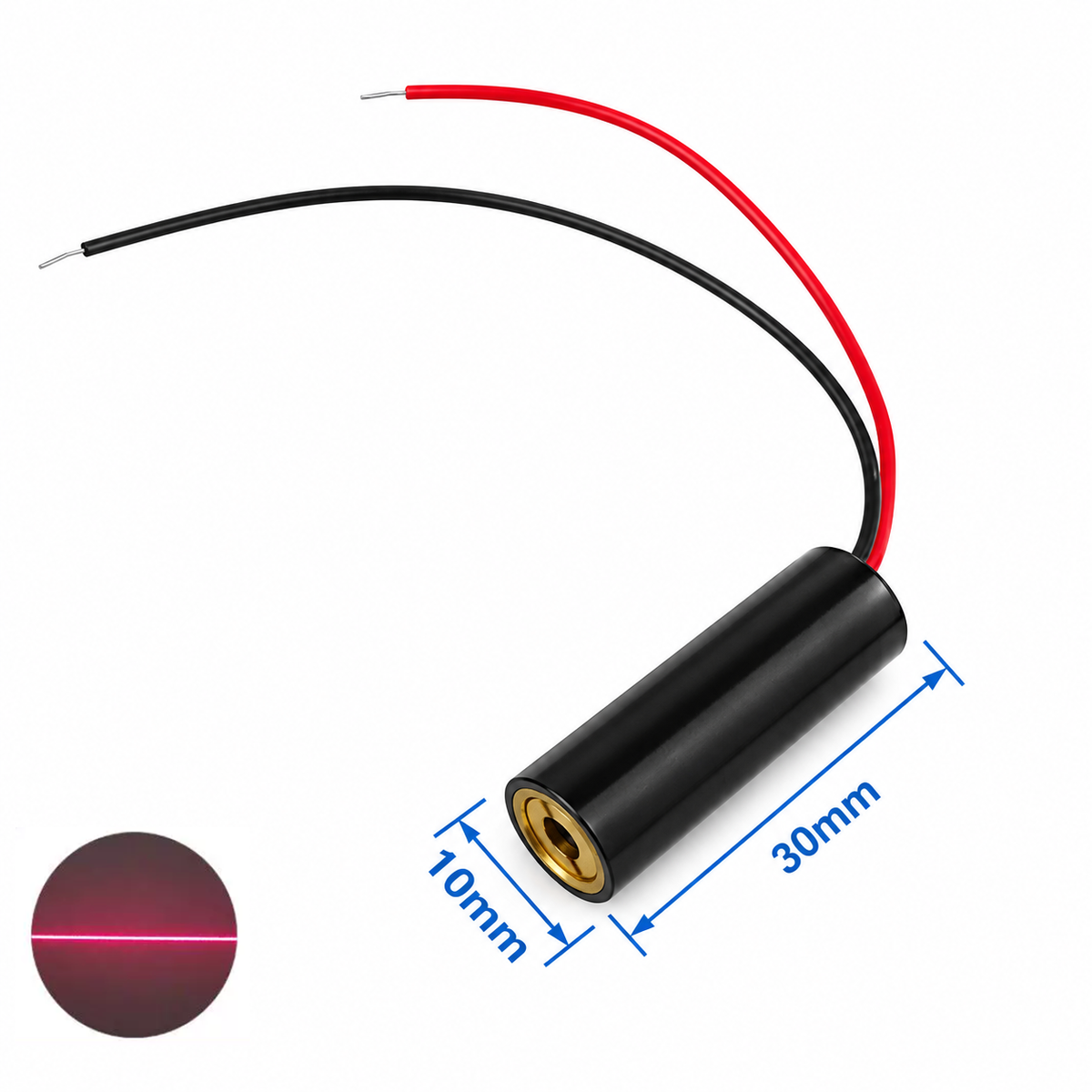 650nm Red Laser Module – 0.4mW 1mW 5mW Dot Line Cross, 10×30mm