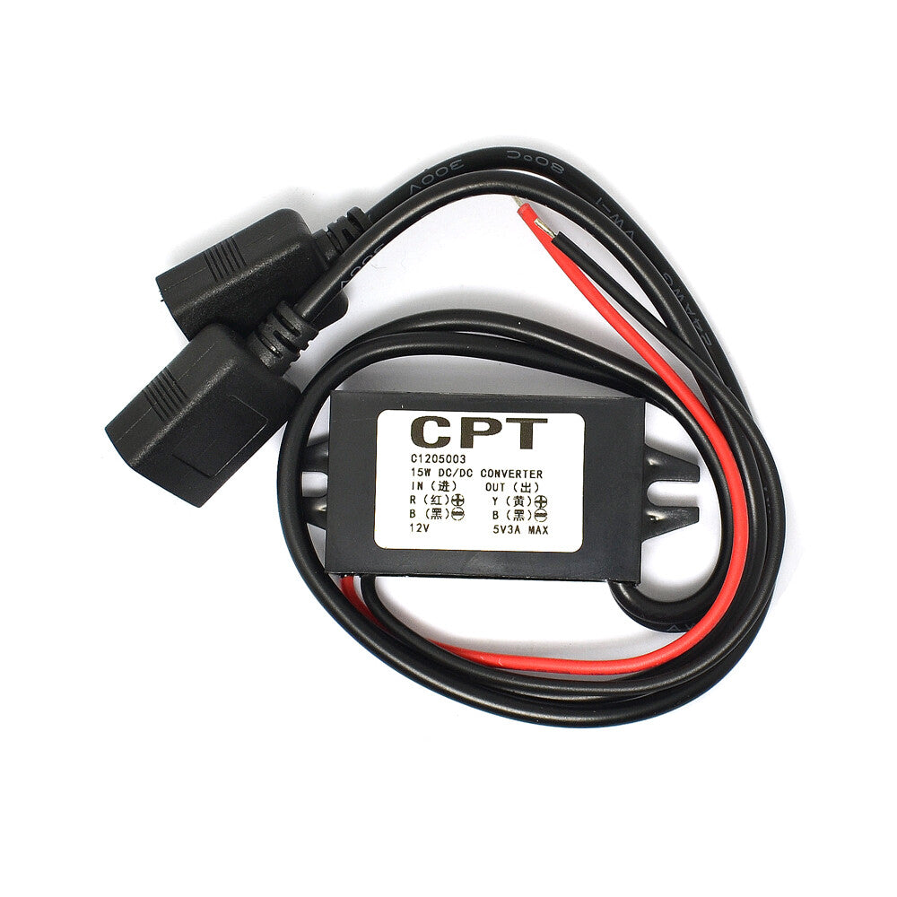 12V to 5V 3A Dual USB Car Power Converter Phone Charging DC-DC Step-down Module