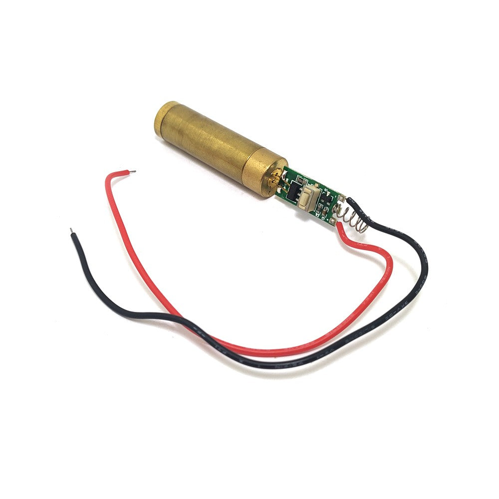 532nm 100mW Green Line Laser Module 110° Wide Angle, 3.0-4.2V Brass Industrial Positioning Laser Locator for Cloth Wood Mechanical Cutting, 12×34mm