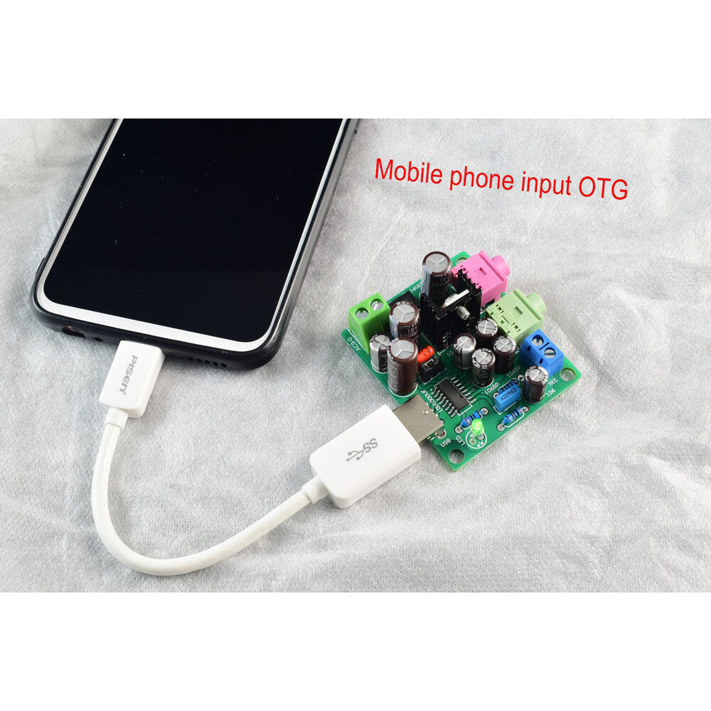 MINI USB DAC Supports Mobile Phone OTG USB Sound Card With MIC Amp DIY