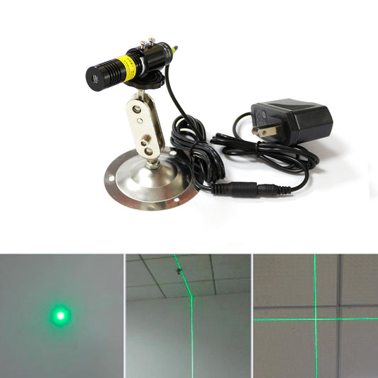 Green Dot Line Cross Laser Diode Module 532nm 50mw 3V-5V 18x75mm w/ AC Connecter Lazer