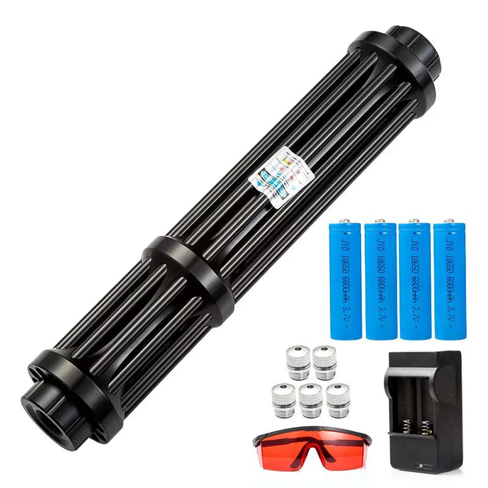 1W 450nm Blue Laser Pointer, Adjustable Focus Laser Torch, Portable Outdoor Laser Sight