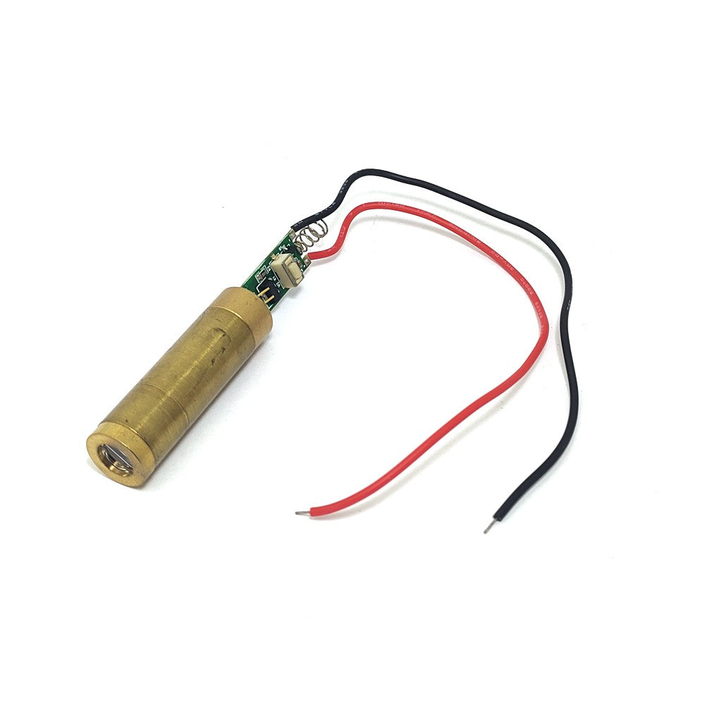 532nm 100mW Green Line Laser Module 110° Wide Angle, 3.0-4.2V Brass Industrial Positioning Laser Locator for Cloth Wood Mechanical Cutting, 12×34mm
