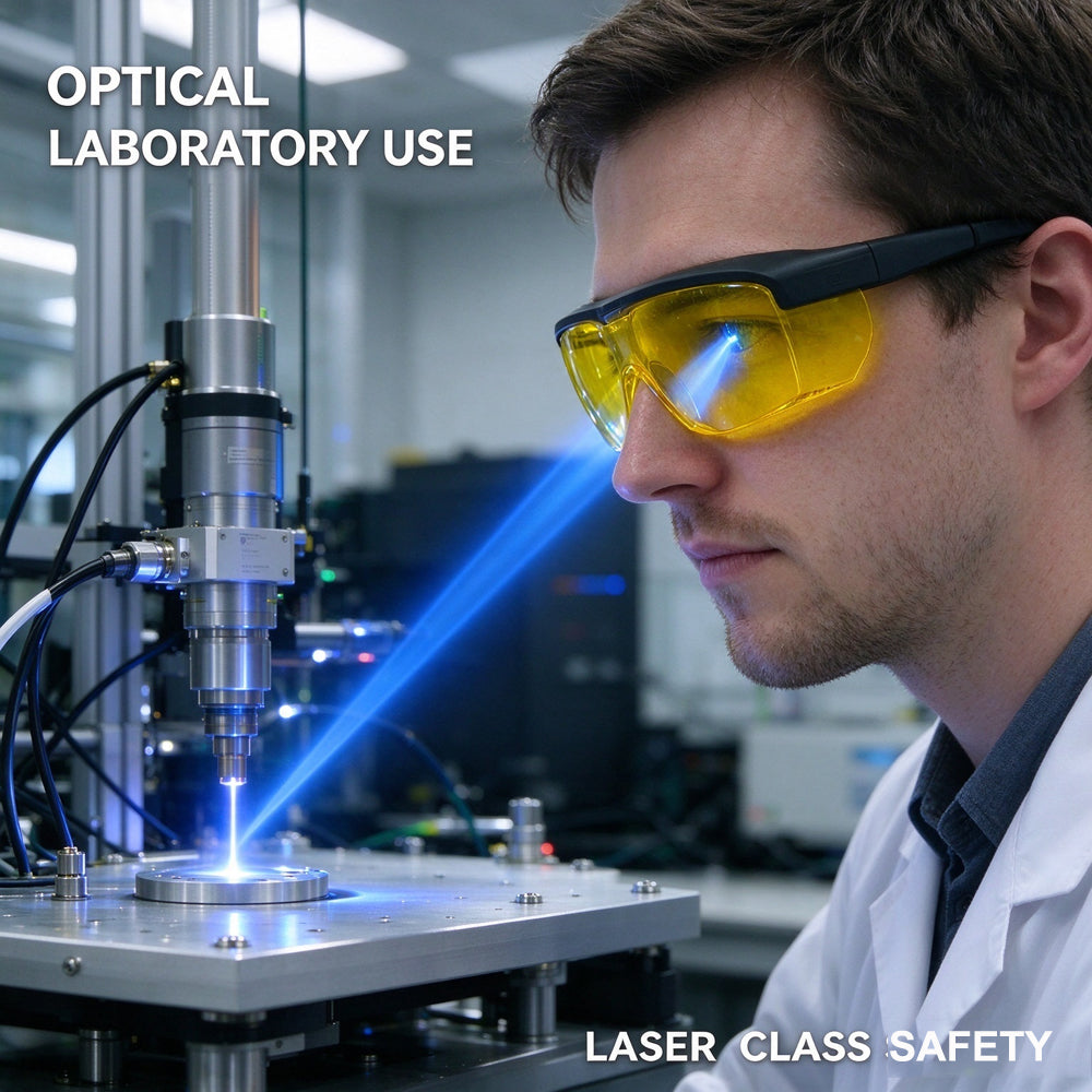 200-460nm OD6+ Laser Safety Glasses | 450nm Blue UV Laser Protection Goggles for Laser Engraving & Laser Dentistry CE EN207 LB5