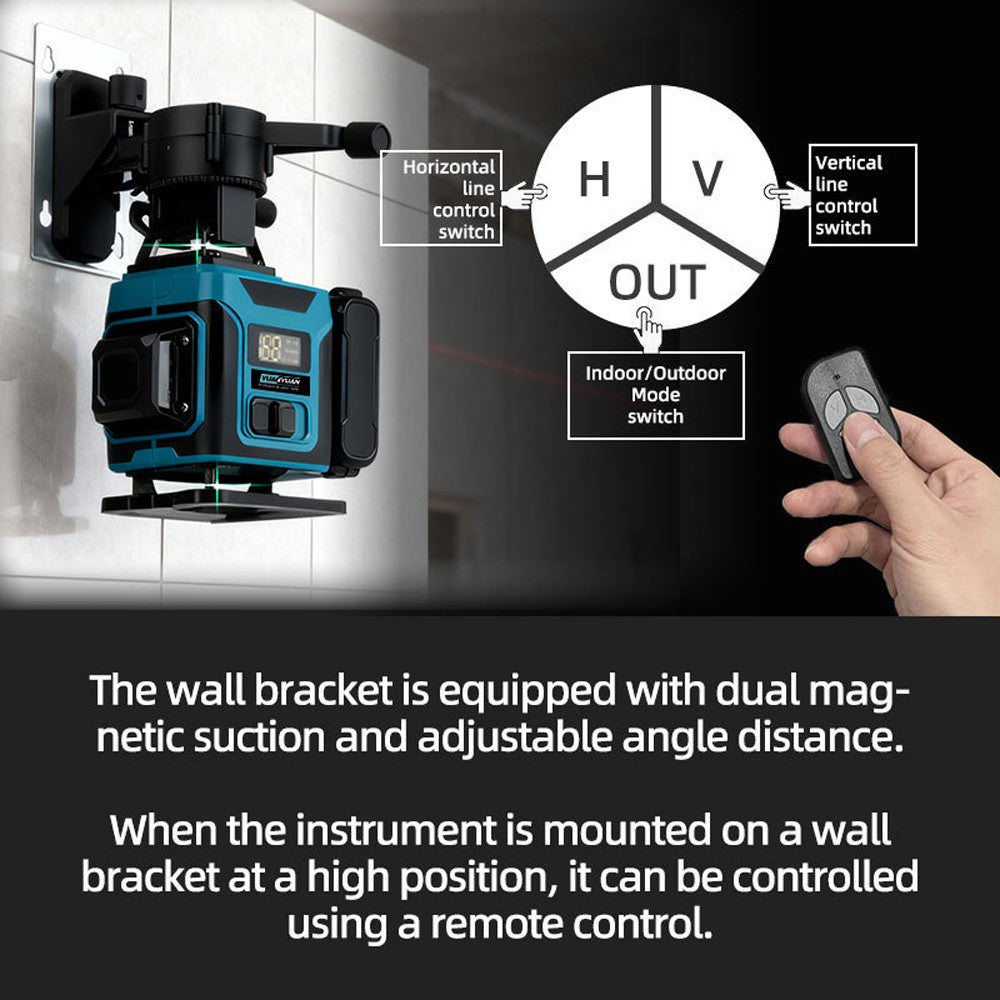 515nm High‑Precision Green Laser Level with Digital Display | Universal Level Tool for Indoor & Outdoor