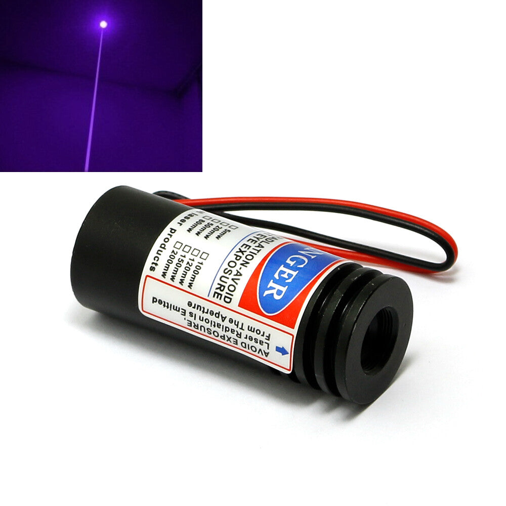 405nm 150mW Violet/Blue Focusable Laser Dot Module 18x45mm with Cable