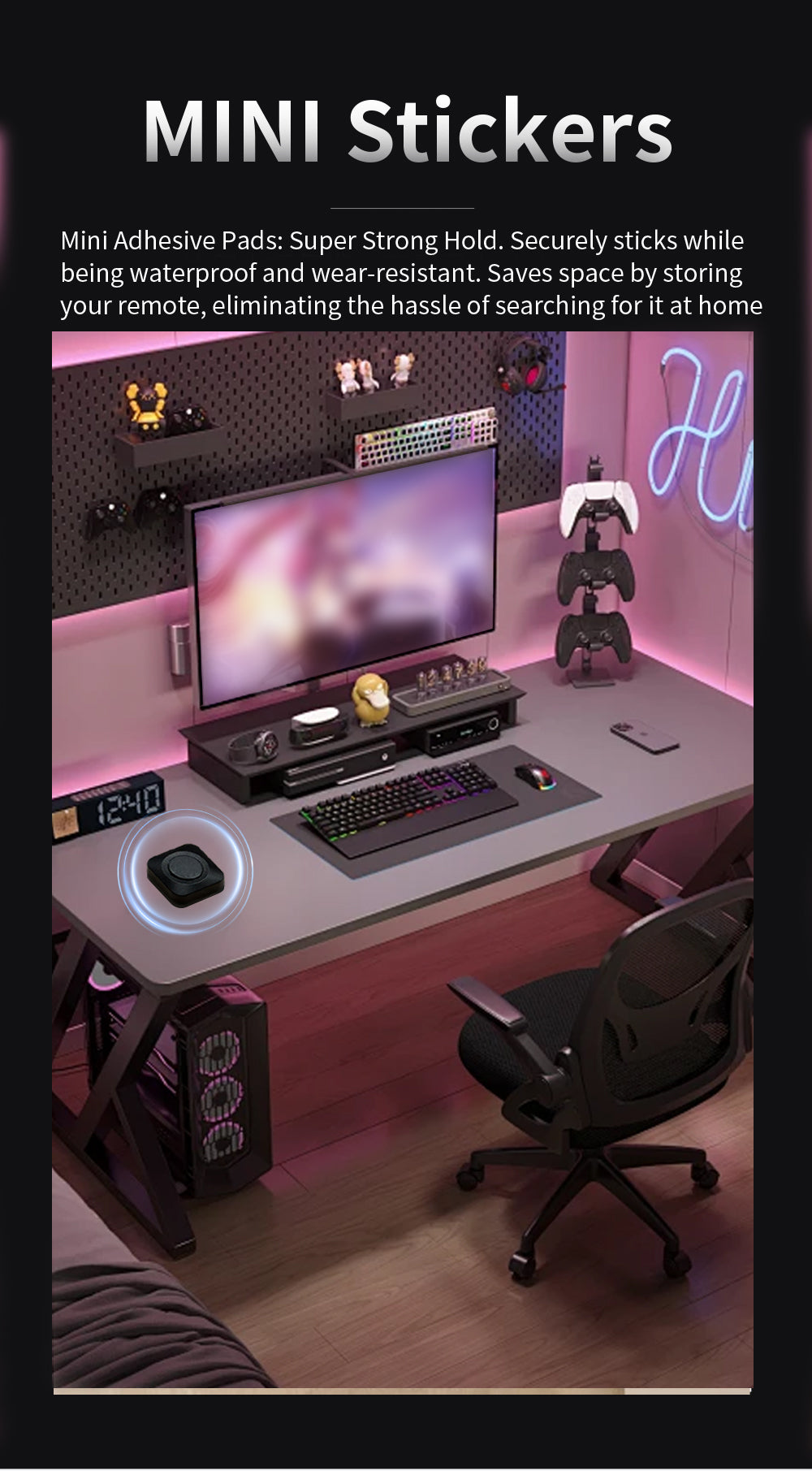 Remote Desktop PC Power on/off Wireless Controller+Mini Square Remote Control