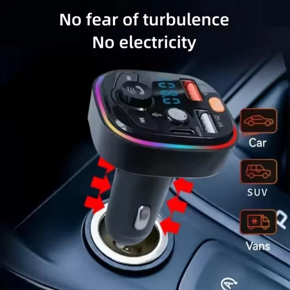 Car Bluetooth Receiver 5.0 Non destructive Multi functional Player with Atmosphere Light Car Supplies Charging Fast Charging