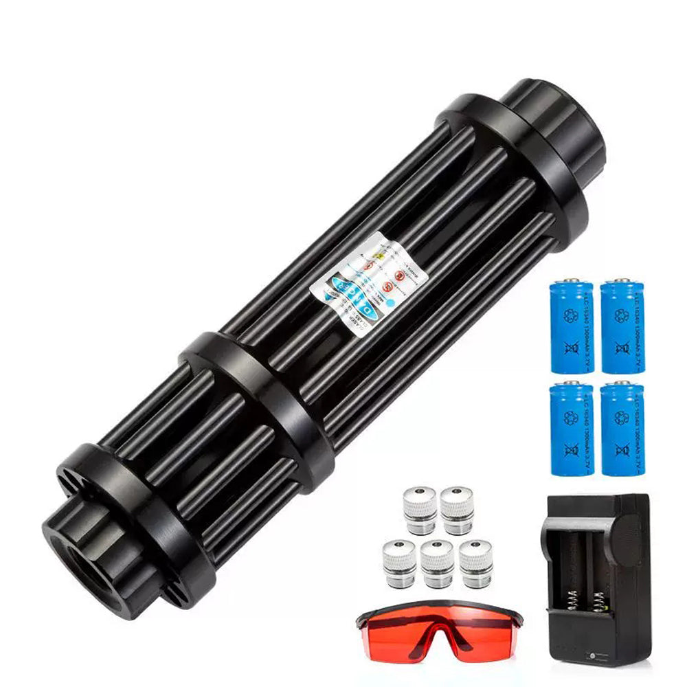 1W 450nm Blue Laser Pointer, Adjustable Focus Laser Torch, Portable Outdoor Laser Sight