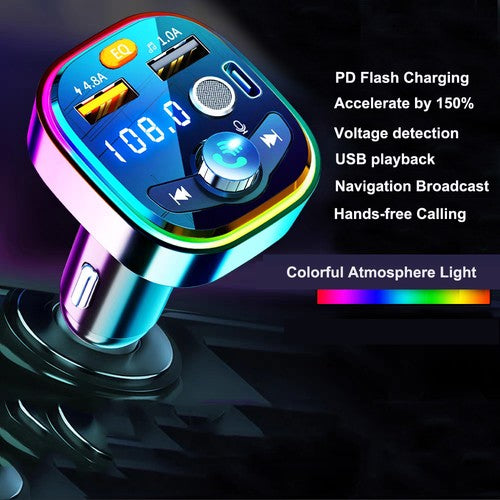 MP3 Car Bluetooth FM Audio Receiver Hands-Free Bluetooth 5.0 USB Car kit Charger