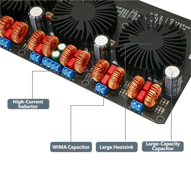 300W×6 TPA3255 5.1 Channel HiFi Digital Power Amplifier Board Class D 6CH Audio Amp Board DC 24V-48V for 4Ω/8Ω Speaker