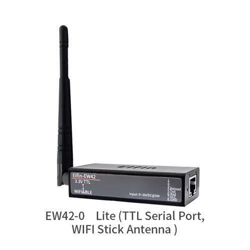 Elfin-EW40-0 EW41-0 EW42-0 Serial Server | RS232/RS485/TTL to Wi-Fi & BLE DTU with External Antenna