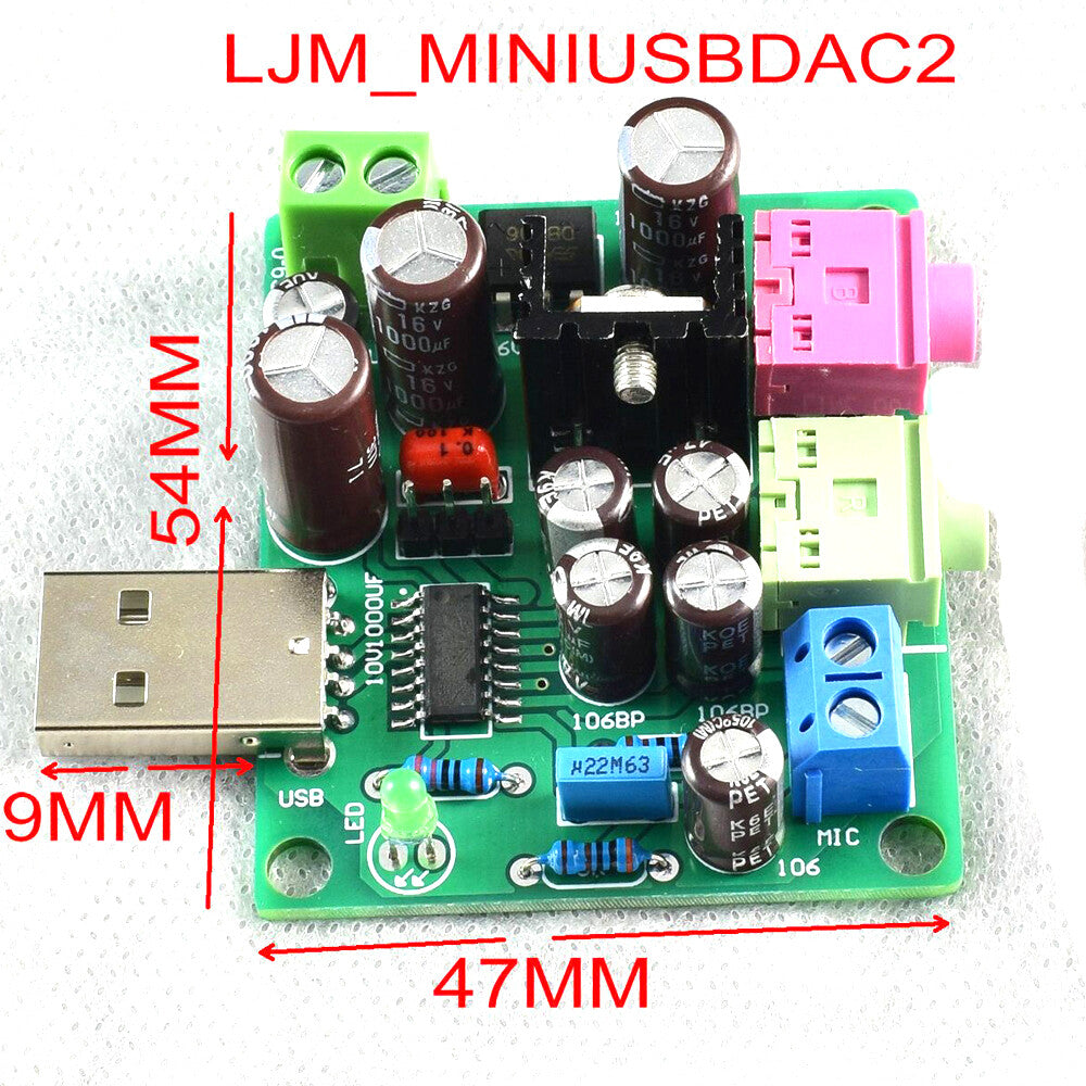 MINI USB DAC Supports Mobile Phone OTG USB Sound Card With MIC Amp DIY