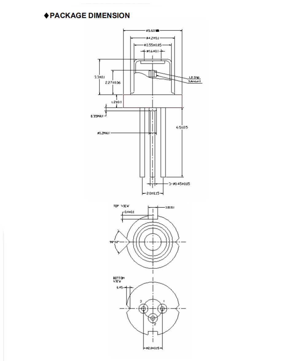 QSI 650nm 660nm 50mW To-18 5.6mm A B C type N pin with PD Imported Laser Diode