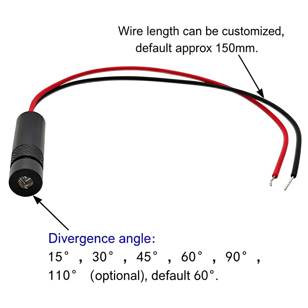 Φ8X30mm 515nm 520nm 1mW 5mW 10mW Adjustable Focus Cross‑Line Green Laser Module