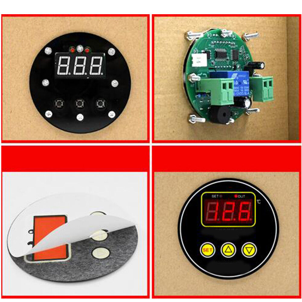 High Precision Temperature Controller Circular Digital Display Thermostat Round