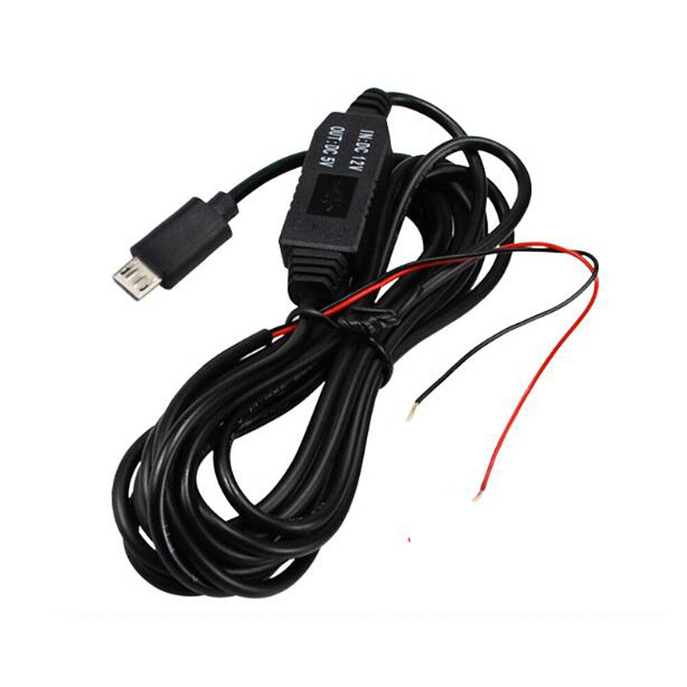 12V to 5V Driving Recorder Power Supply Step-down Cable USB Charging Converter