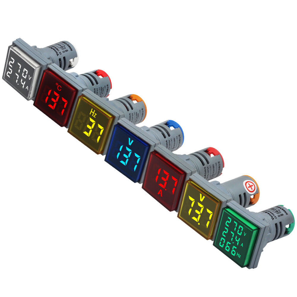 22mm digital display AC DC voltage ammeter frequency thermometer indicator light