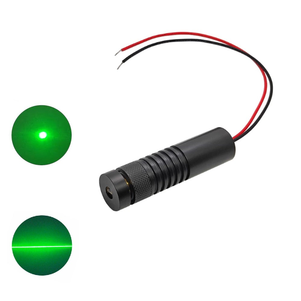 12V-24V Φ16X60mm 520nm 30mW-135mW Green Adjustable Dot Line Cross Laser Module