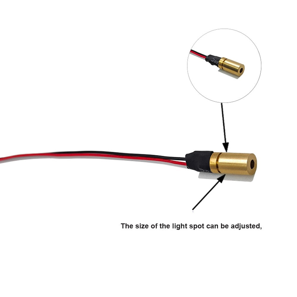 6×12mm 650nm Red Dot Laser Module | 0.4mW 1mW 5mW 10mW Industrial Laser Emitter for Dot Positioning & Alignment