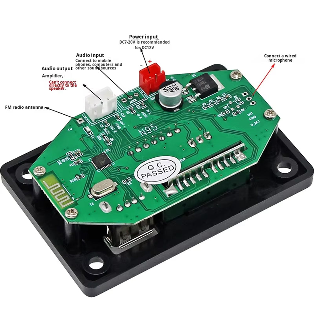 Car & Home MP3 for Decoder Audio Amplifier Board Model 3235 Supports FM USB SD