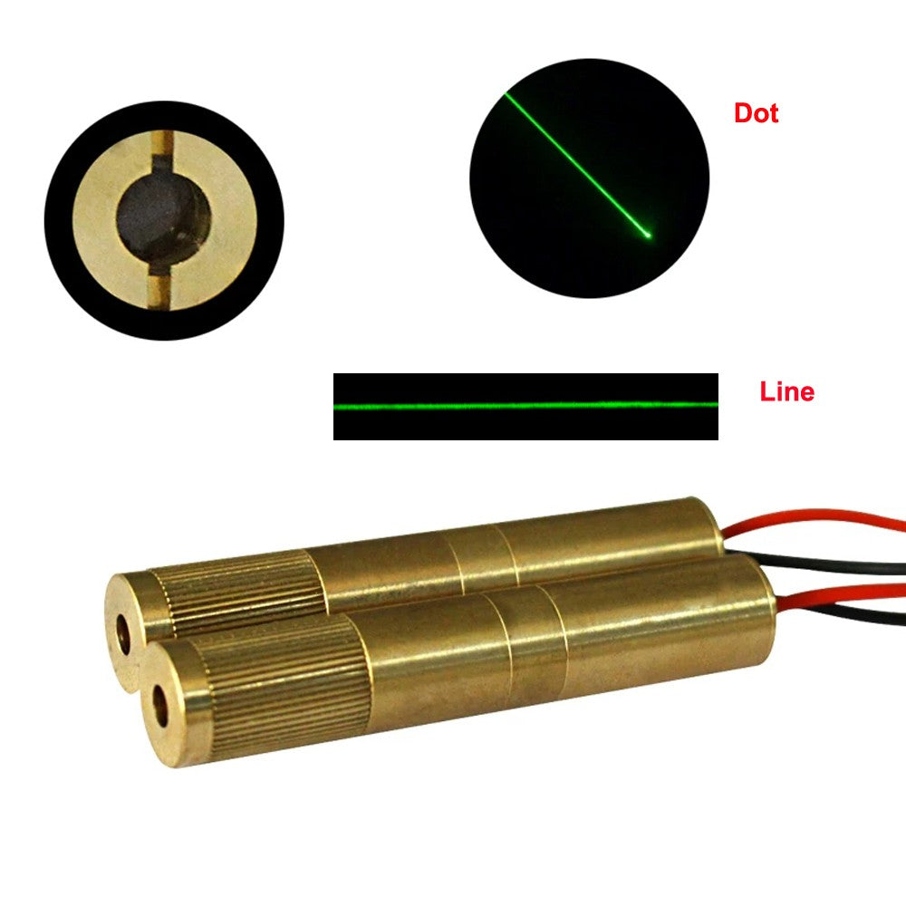 532nm 100nW Green Dot & Line Laser Module, Adjustable Focus Green Laser Marker for Positioning & Marking