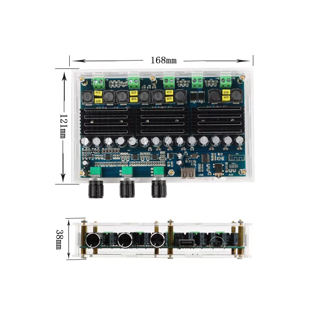 2x50W  2x100W Bluetooth Digital Power Amplifier Board 4 Channel Dual Bass Stereo