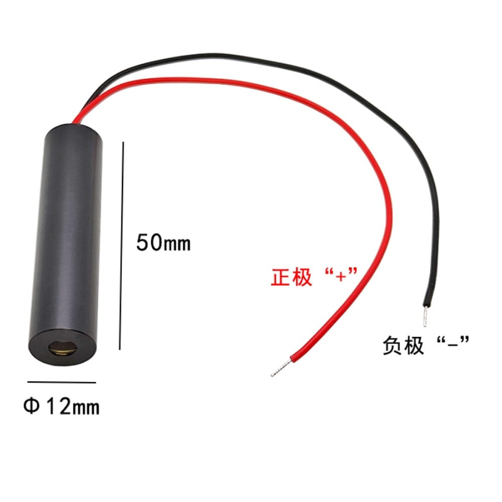 Φ12×50mm 650nm High Coaxiality Glass Lens Red Laser Module | 0.4mW /1mW /5mW /20-100mW Industrial Positioning Laser Locator