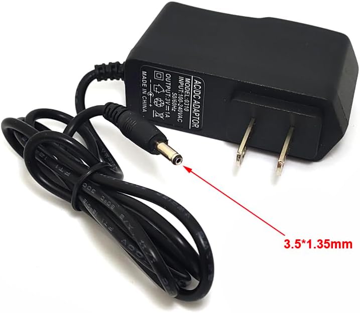 3V 1A DC Power Supply Adapter with 3.5 * 1.35mm Connector