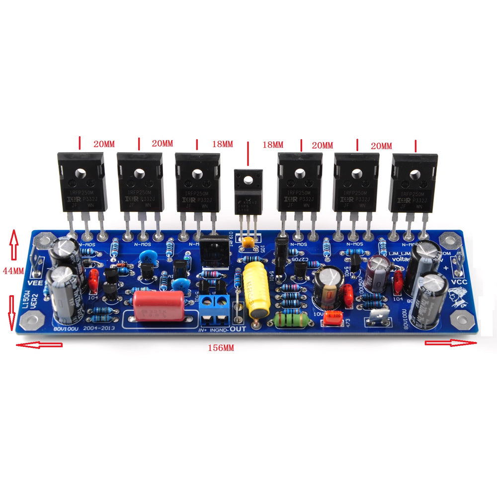 Mono Channel Amplifier Amp Board 10000 UF*2 150W FET Power Amp with IRFP250*6